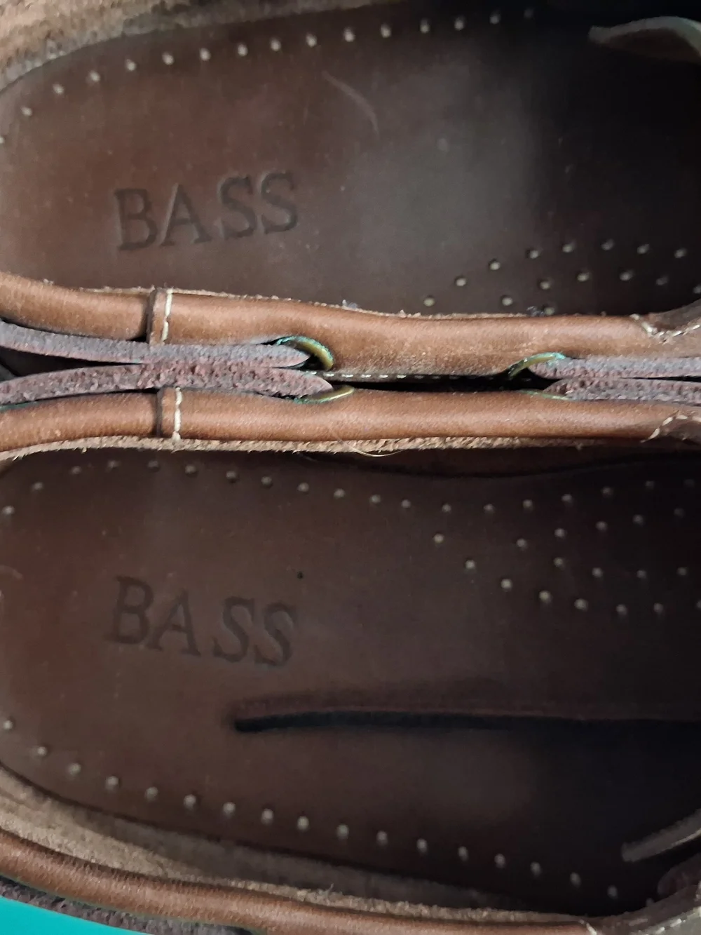 Bass Men’s Brown Leather Moc Toe Boat Shoes